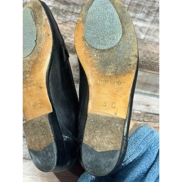 Bally Celeste Ballerina Women Flat Shoes Black Made in Italy Size 5 - Picture 9 of 13